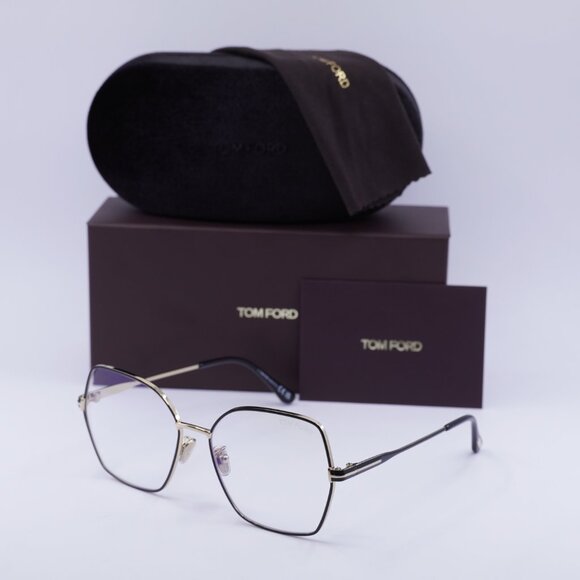 Tom Ford FT5876-B 032 Butterfly Eyeglasses 56mm - Pale Gold/Black - Picture 7 of 10